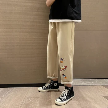 Мъжки аниме харем панталони удобен мъж черен панталон печат лято ежедневни облекла панталон японски 5XL модерен моден полиестер