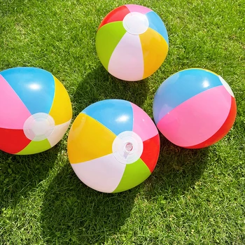 30см надуваема плажна топка PVC водни балони Rainbow-цвят топки Хавайски лято открит плаж парти плувен басейн плувка пръстени