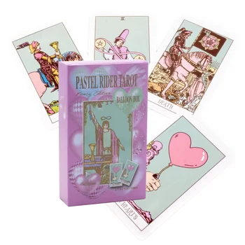12*7cm Английски пастелен ездач Таро Таро карти Оригинални жени игра на карти Шесто чувство Таро естетика