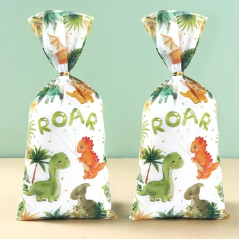 Динозавърско парти Бонбони Подаръчни торбички Рев Дино Сафари Животни от джунглата Бисквитена опаковъчна чанта Подаръчна чанта Детски консумативи за рожден ден Бебешки душ