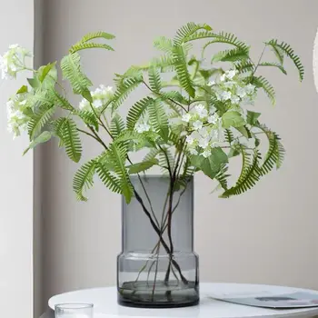 INDIGO-Изкуствена зелена папрат растение, декорация на маса за хранене, сватбено цвете, парти, 66CM, 5PCS