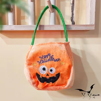 Хелоуин декорации Кръгла пазарска чанта Детска подаръчна торбичка за бонбони Тиквена торбичка