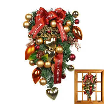 Коледа Swag и венци Изкуствен коледен рушвет за декориране на коледни венци и обърнато коледно дърво за стена