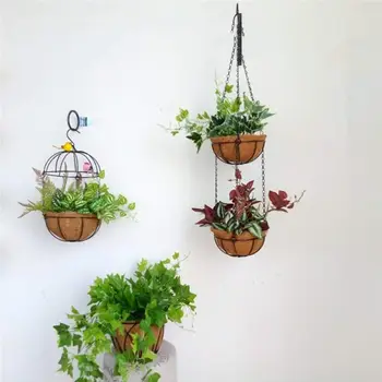 Висяща кошница за растения Градински цветен плантатор с верига саксия за растения Начало Балкон декорация 2 бр-8 инча