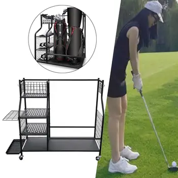 Golf чанта за съхранение багажник голф съхранение гараж организатор голф чанта организатор с подвижни висящи куки за голф оборудване топки