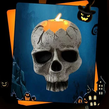 Скелет свещник смола декоративни висящи, готически скелет стена свещ, Хелоуин декоративни занаяти