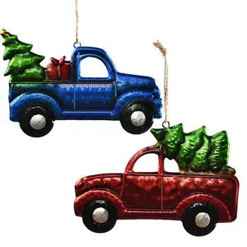 Коледа висящи висулка камион карикатура малка кола с дърво орнаменти пикап и кола форма висулки за коледно дърво