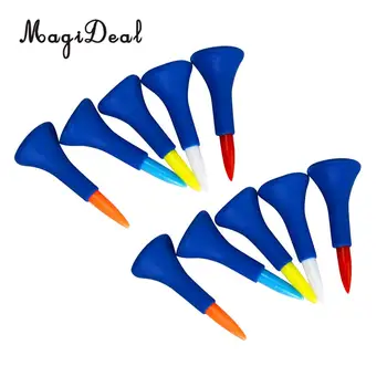 10Pcs MagiDeal мека гумена възглавница Топ голф тройници - случаен цвят