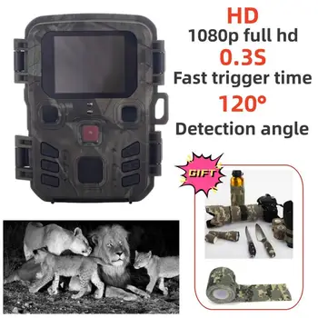 MINI301 Външна Wifi ловна пътека камера APP контрол 24MP 1296P Нощно виждане Инфрачервено откриване на движение Капани за диви животни Фото камера