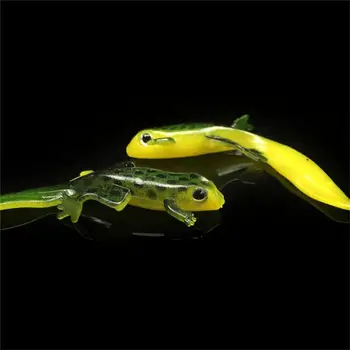 Риболовни примамки Дълга опашка жаба Изкуствена стръв Стоки за риболов 3d стерео риболовни съоръжения за очи Bionic стръв 3g80mm Luya стръв силикон
