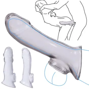 Секс играчки за мъже за многократна употреба пенис удължител забавяне еякулация презервативи пенис пенис ръкав разширяването не вибратор за жени секс магазин
