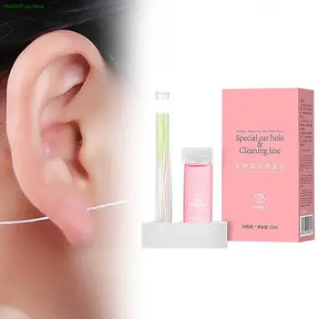 15ml еднократна ухото дупка почистване комплект безопасно ухо пиърсинг почистване разтвор хигиена праскова мента вкус ухото дупка след грижа чисти