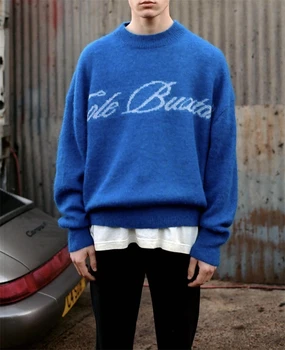 GYM Нов пуловер Cole Buxton надраскан лозунг лого жакард CB суитчъри трикотажни за мъже жени