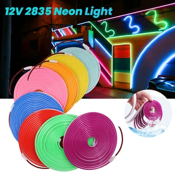 12V LED неонова лента 2835 120LED/M гъвкава въжена тръба Неонова светлина водоустойчива LED лента бяла/топла/синя/зелена/червена/жълта/розова/лилава