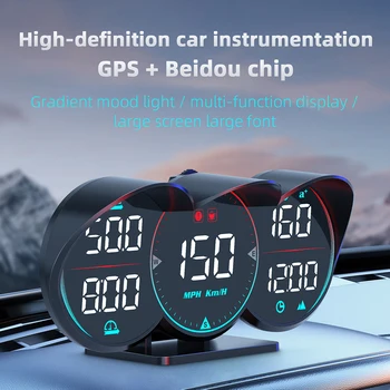 Автомобилен хед-ъп дисплей кола цифров GPS HUD главата нагоре дисплей скоростомер скорост аларма цифров скоростомер главата нагоре дисплей време дисплей