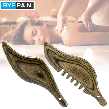 1Pcs Wood Gua Sha Tool, естествени брезови дървени масажни инструменти Антистатични, многофункционални ръчни меридиани Acupoint масаж инструмент