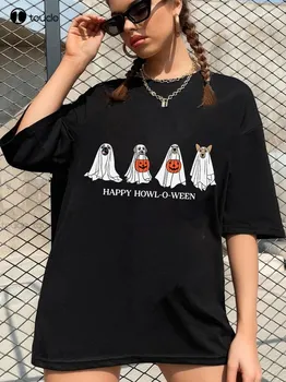 Happy Howl-O-Ween риза, риза за призрачно куче, риза за тиквено куче, риза за Хелоуин, риза за любител на кучета, ретро призрачна риза за кучета Xs-5Xl