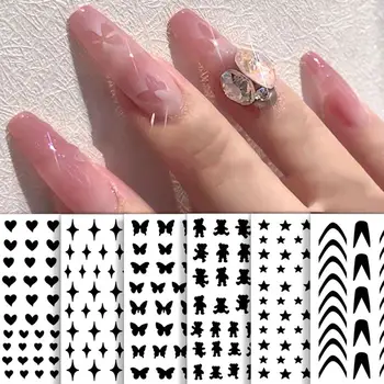 Плъзгачи DIY аксесоари за маникюр Стикери за щамповане на нокти Отпечатъци за нокти Стикери Шаблон за нокти изкуство Шаблони за аерограф