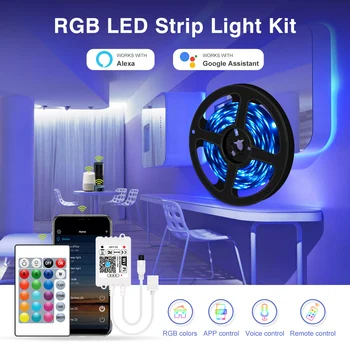RGB LED лента светлина SMD2835 5050 5M 10M 15M 20M LED лента DC12V лента диод LED светлини лента лампа с WiFi IR дистанционно управление