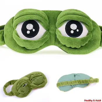 3D маска за сън Sad Frog Natural Sleeping Eyeshade Cover Shade Eye Patch Women Men Soft Portable Blindfold Travel Eyepatch