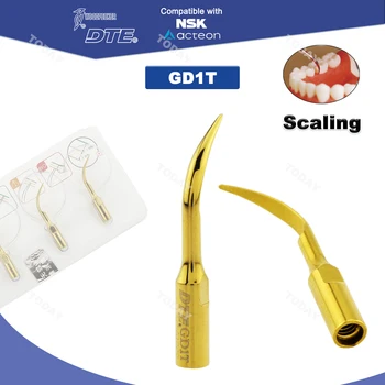 кълвач DTE Стоматологични ултразвукови скалер съвети Съвети за мащабиране Златен GD1T Fit NSK SATELEC скалер наконечник 5бр