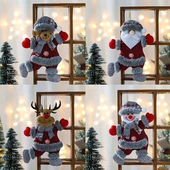 Коледа Дядо Коледа снежен човек мечка лосове кукла висящи висулки Коледа дърво капка орнамент Весела Коледа декор Честита Нова Година 2024
