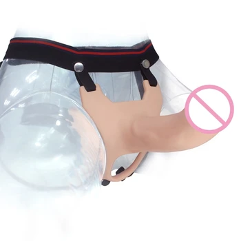Секс играчки Мъжки носими фалос симулация вибратор силиконов ръкав вибратор за мъже да растат и сгъстяват възрастни секс продукти