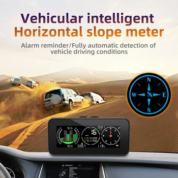 HUD Автомобилен инклинометър GPS скоростомер Moto Head Up дисплей Цифрова скорост Slope Meter Компас Off Road 4x4 аксесоари Автомобилни джаджи