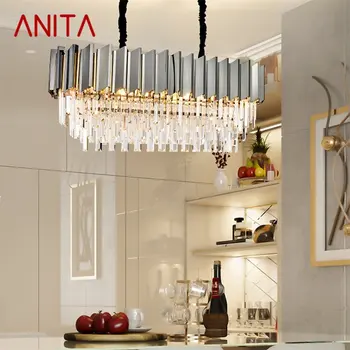 ANITA висулка светлина постмодерна двойна кристална LED лампа луксозно приспособление за домашна трапезария хол