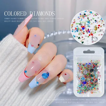 1 чанта смола нокти изкуство аксесоари за декорация мода смесени кристал нокти бижута за DIY маникюр дизайн