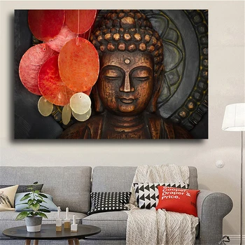 Реколта стил Буда живопис печат върху платно картини за хол, спалня Cuadros декорация стена изкуство картини