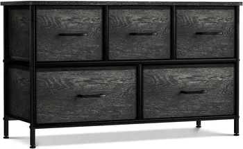 TV Stand Dresser - Fabric TV Riser with Drawers - Чудесно за съхранение в спалнята и хола, преносим хоризонтален скрин