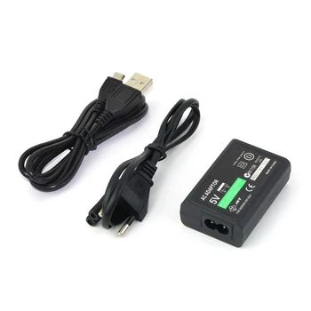 EU Plug зарядно захранване AC адаптер с USB кабел за зареждане на данни за PlayStation PSVITA PS Vita PSV 2000