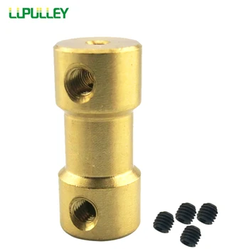  Lupulley месинг гъвкав вал съединител мотор твърд съединител 20mm за хоби ръчен инструмент за пробиване 2 / 2.3 / 3 / 3.175 / 4mm до 2 / 3 / 3.175 / 4 / 5 / 6mm