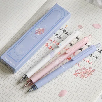 3бр/кутия Kawaii Sakura гел писалки черно мастило подпис писалка неутрални писалки за писане корейски канцеларски училище офис консумативи