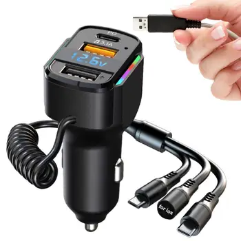 USB адаптер за зарядно за кола 3 в 1 PD USB бързо зарядно устройство за камион Road Trip Essentials за кабриолет SUV Rv камион пътуване кемпер