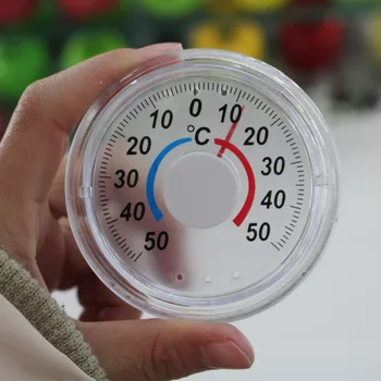 Домашен офис мини термометър кръгъл термометър с висока точност за прозорец вътрешен външен стенен оранжерия градина у дома