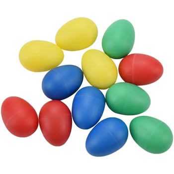 12Pcs пластмасови яйца шейкъри комплект с 4 различни цвята,ударни музикални яйце маракас деца детски играчки