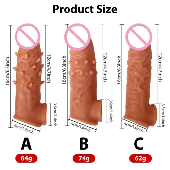 1PC Clear многократна употреба пениса разширение ръкав меки забавена еякулация презервативи пениса удължител пенис ръкав възрастни секс играчки за мъже 4 #