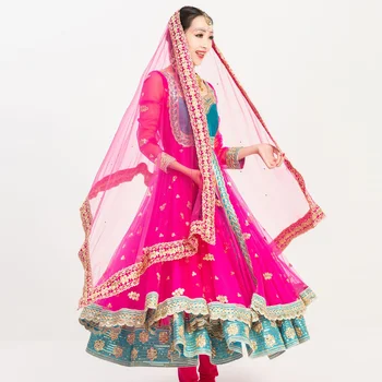 Традиционен Пакистан Сари Жените елегантна рокля парти ролева игра танц рокля сцена рокля индийски облекло