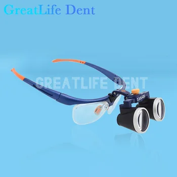 GreatLife Dent Оригинален KWS FD-503G-1 2.5X 3.5X ултра-леки лупи Galileo Хирургически 340-500 Лупа за зъбни лупи