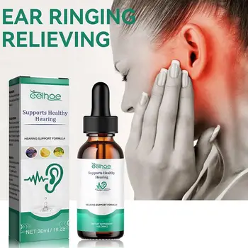 30ml Поддържа здравословен слух шум в ушите разтвор масло отит ухото подуване твърд слух глухота освобождаване от отговорност болки в ушите облекчаване R5C9