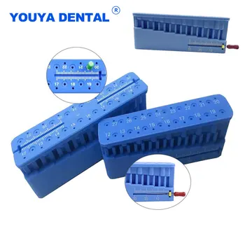 1Pcs Стоматологичен мини ендо измерване ендодонтски ендо блок файлове стойка владетел дозатор зъболекар инструмент мярка владетел инструмент