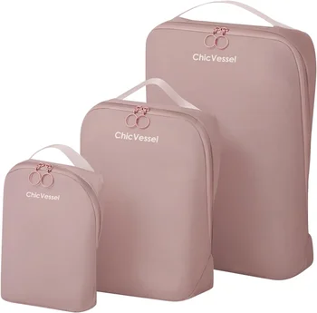 ChicVessel опаковане кубчета за раница, ултралеки опаковане кубчета за пътуване багаж куфар организатор чанти комплект 3 Set Travel Orga