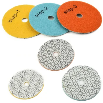 Диамантени полиращи подложки 4 инчови мокри/сухи шлифовъчни дискове за гранит мраморен камък бетон етаж полиране