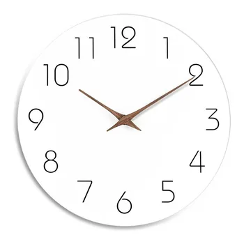 скандинавски безшумен кварцов часовник цифров стенен часовник творчески домашен декор кръгъл часовник стенен монтаж дървен дом учебна стая бар орнаменти