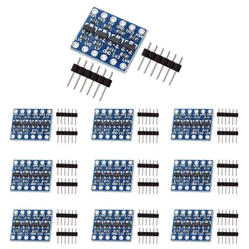 10Pcs 4-канален IIC I2C логически преобразувател на ниво двупосочен модул 3.3V към 5V превключвател за Arduino (пакет от 10)