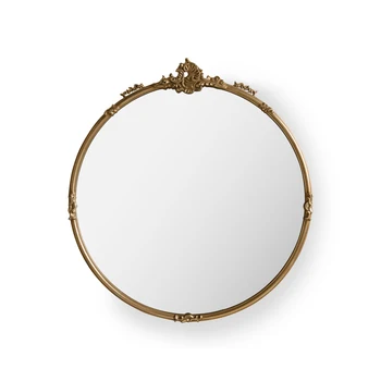 Френска ретро баня стенен кръгъл скрин издълбано огледало за баня