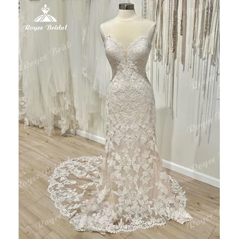 2023 Скъпа сватбени рокли за булката русалка булчинска рокля Boho сватбена рокля vestidos de novia с дълъг влак