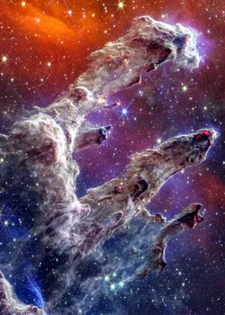 Призрачни стълбове на сътворението Фантомна галактика Първи космически телескоп с дълбоко поле Средна инфрачервена снимка ПЛАКАТ Стикери за стена Начало Декор